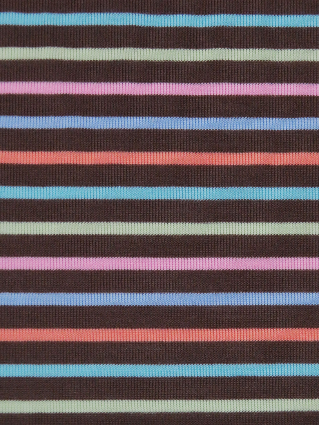 Espresso Brown/Sky Blue/Taffy Pink/Multi Cotton/Polyester Horizontal Stripe Weave Jersey Knit 60W