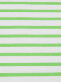 White/Bright Parakeet Green Cotton/Polyester Horizontal Stripe Weave Jersey Knit 58W