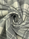 Alabaster/Dim Gray 100% Cotton Plaid Weave Yarn-Dyed Double Faced Flannel - NY Designer - 58W