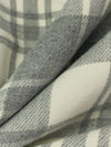 Alabaster/Dim Gray 100% Cotton Plaid Weave Yarn-Dyed Double Faced Flannel - NY Designer - 58W