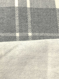 Alabaster/Dim Gray 100% Cotton Plaid Weave Yarn-Dyed Double Faced Flannel - NY Designer - 58W