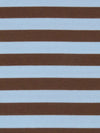 Hot Fudge Brown/Carolina Blue Cotton/Polyester Horizontal Stripe Interlock Knit 60W