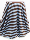 Hot Fudge Brown/Carolina Blue Cotton/Polyester Horizontal Stripe Interlock Knit 60W