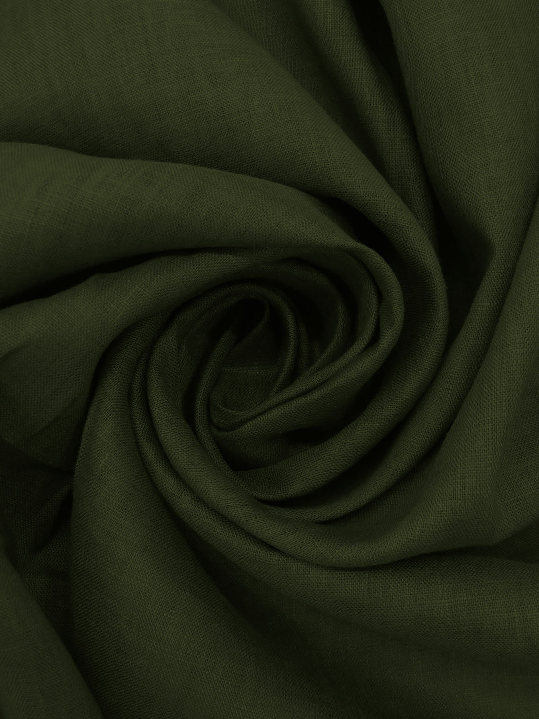 Dark Olive Green 100% Linen Midweight Woven - NY Designer - 50W