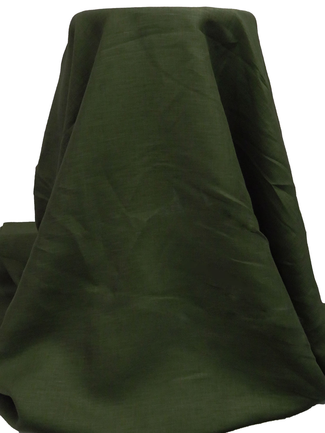 Dark Olive Green 100% Linen Midweight Woven - NY Designer - 50W