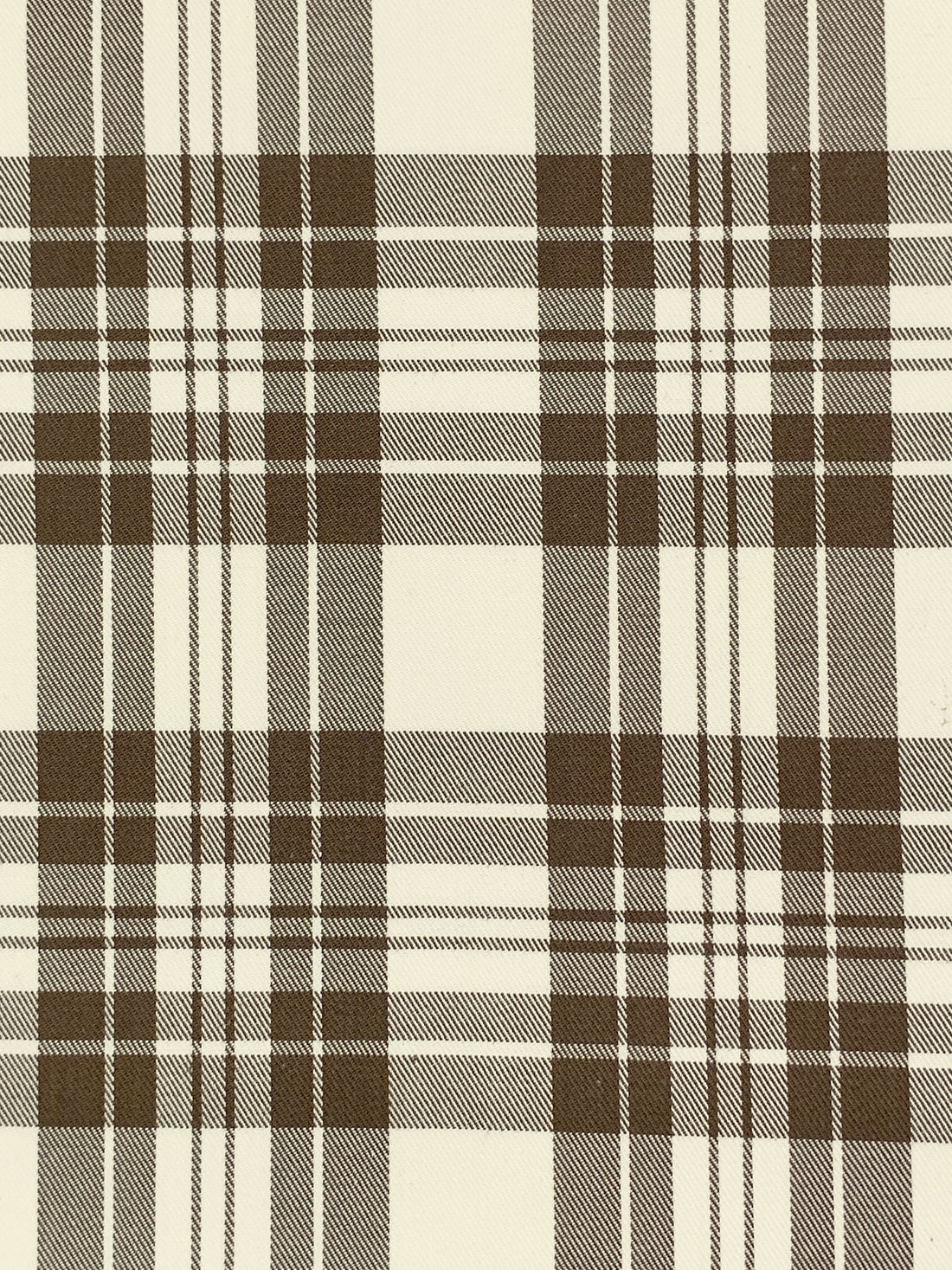 Walnut/Ivory Cotton/Polyester Yarn-Dyed Plaid Twill 58W