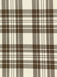 Walnut/Ivory Cotton/Polyester Yarn-Dyed Plaid Twill 58W