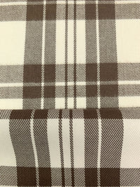 Walnut/Ivory Cotton/Polyester Yarn-Dyed Plaid Twill 58W