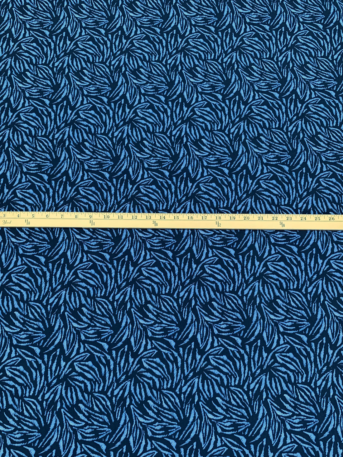 Navy/Vista Blue 100% Rayon Abstract Hazy Floral-Look Print Challis 57W