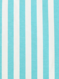 Robin's Egg Blue/White Cotton/Lycra Vertical Stripe Print Jersey Knit 58W