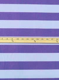 Carolina Blue/Amethyst Cotton/Polyester Horizontal Stripe Print Jersey Knit 56W