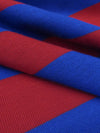 Crimson/Royal Azure Cotton/Polyester Horizontal Stripe Yarn-Dyed Jersey Knit 58W