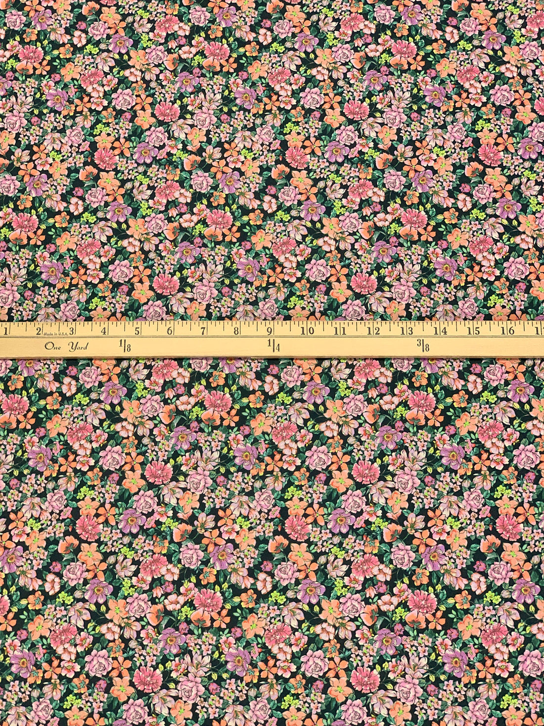 Glossy Grape/Apricot/Muted Black/Multi Rayon/Polyester Floral Print Shirt Weight Woven 55W