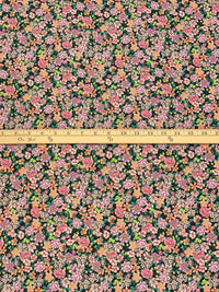 Glossy Grape/Apricot/Muted Black/Multi Rayon/Polyester Floral Print Shirt Weight Woven 55W