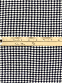 Navy Blue/White 100% Cotton Mini Buffalo Check Print Interlock Knit 52W