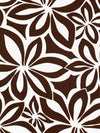 Brown/White Cotton/Polyester Floral Print Pique 60W