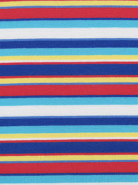 Sapphire/Ferrari Red/Sky Blue/Multi Cotton/Polyester Horizontal Stripe Jersey Knit 58W