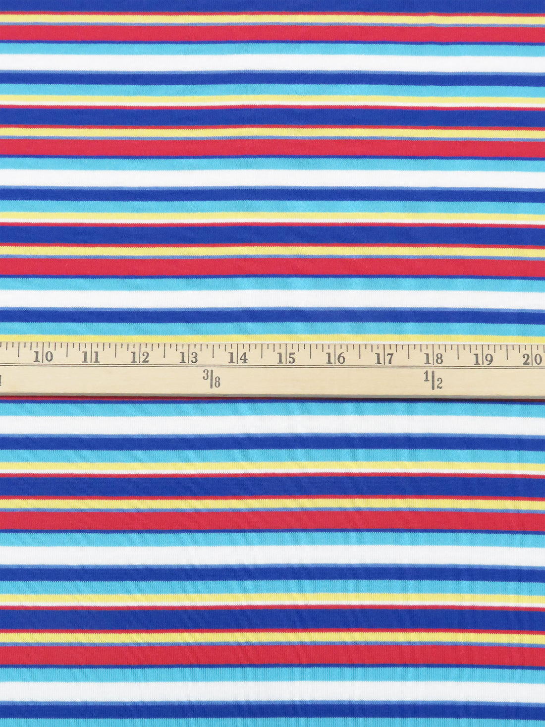 Sapphire/Ferrari Red/Sky Blue/Multi Cotton/Polyester Horizontal Stripe Jersey Knit 58W