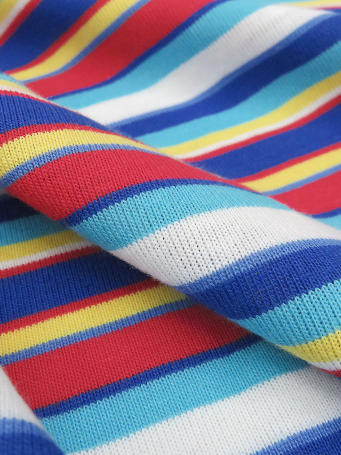 Sapphire/Ferrari Red/Sky Blue/Multi Cotton/Polyester Horizontal Stripe Jersey Knit 58W