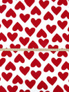 White/Cherry Red Cotton/Lycra Large Heart Print Jersey Knit 58W