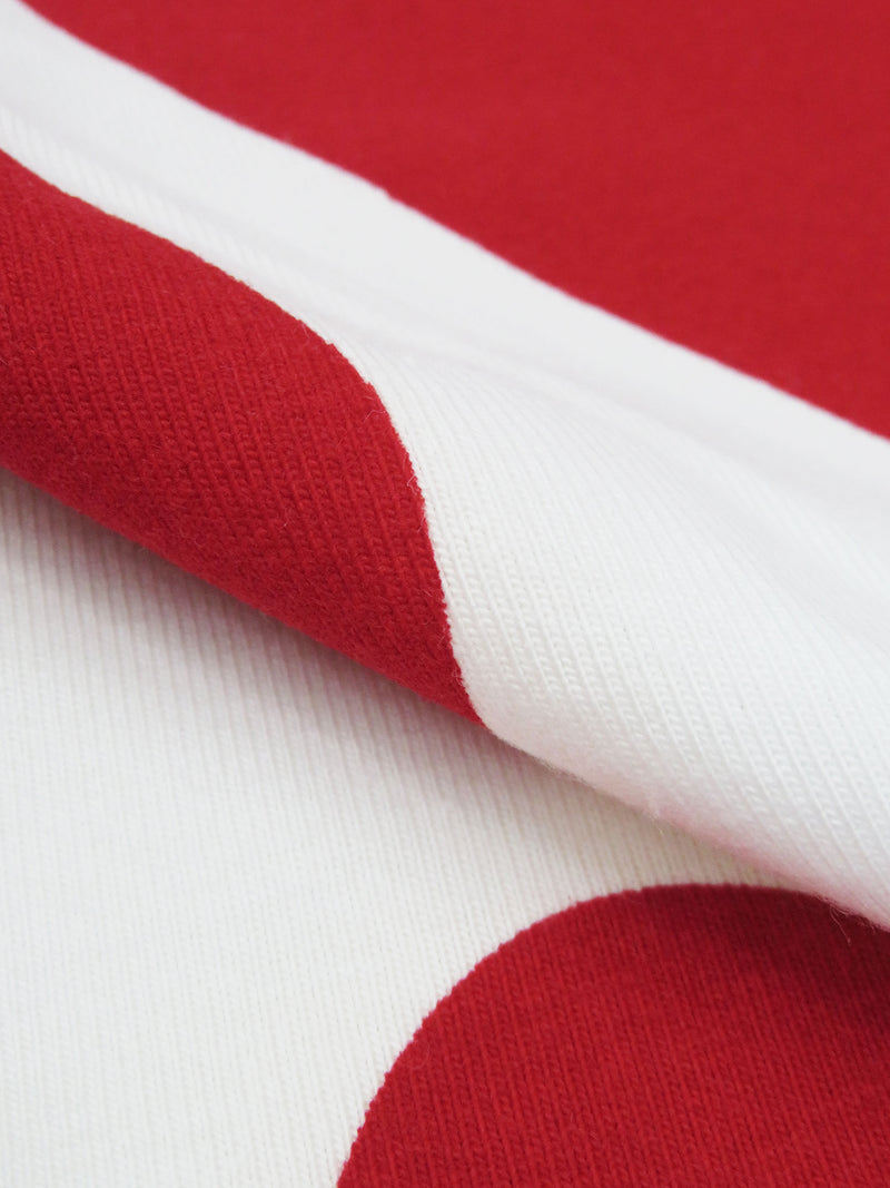 White/Cherry Red Cotton/Lycra Large Heart Print Jersey Knit 58W