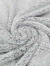 Soft White/Dark Lead Gray 100% Polyester Double-Faced Sherpa Fleece - NY Designer - 58W
