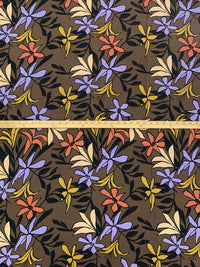 Umber Brown/Wisteria/Maize/Multi 100% Rayon Floral Print Challis 56W