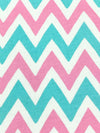 Amaranth Pink/Tiffany Blue/White Cotton/Lycra Chevron Print Jersey Knit 70W