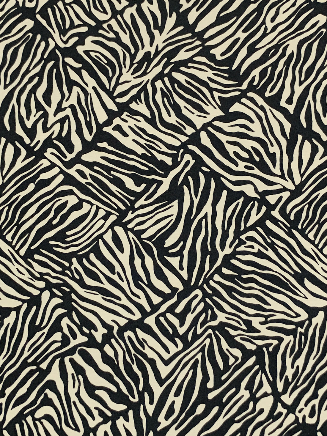 Bone/Black Rayon/Nylon Abstract Diamond Animal Print Challis 57W