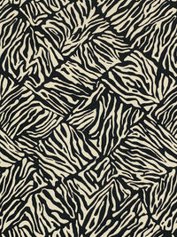 Bone/Black Rayon/Nylon Abstract Diamond Animal Print Challis 57W