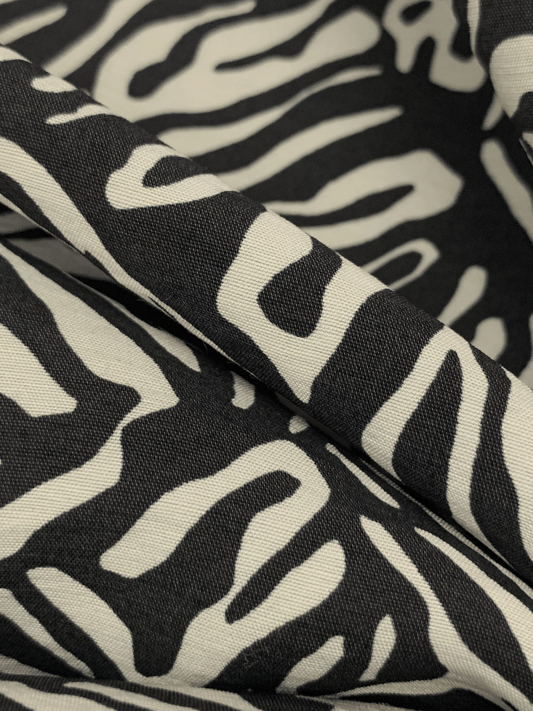Bone/Black Rayon/Nylon Abstract Diamond Animal Print Challis 57W