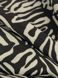 Bone/Black Rayon/Nylon Abstract Diamond Animal Print Challis 57W