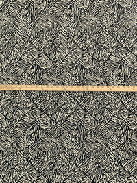 Bone/Black Rayon/Nylon Abstract Diamond Animal Print Challis 57W