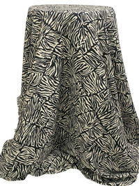 Bone/Black Rayon/Nylon Abstract Diamond Animal Print Challis 57W