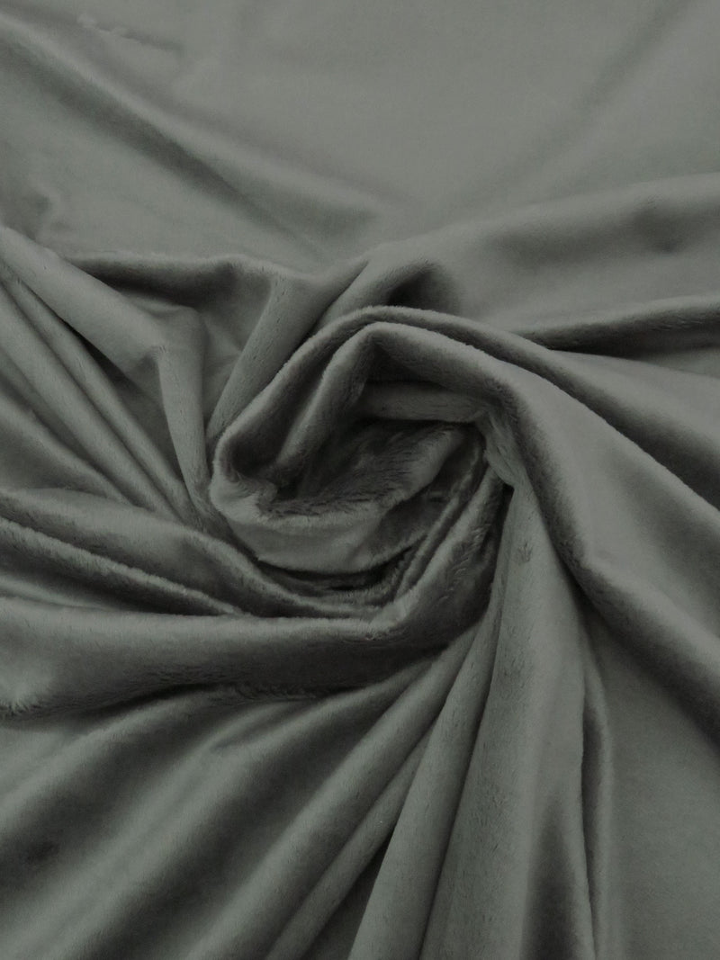 Graphite Gray 100% Polyester Minky Fleece 58W