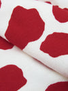 White/Cherry Red Cotton/Lycra Animal Print Jersey Knit 60W