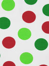 White/Kelly Green/Crimson/Soft Lime Cotton/Lycra Large Polka Dot Print Jersey Knit 59W