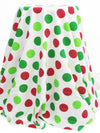 White/Kelly Green/Crimson/Soft Lime Cotton/Lycra Large Polka Dot Print Jersey Knit 59W