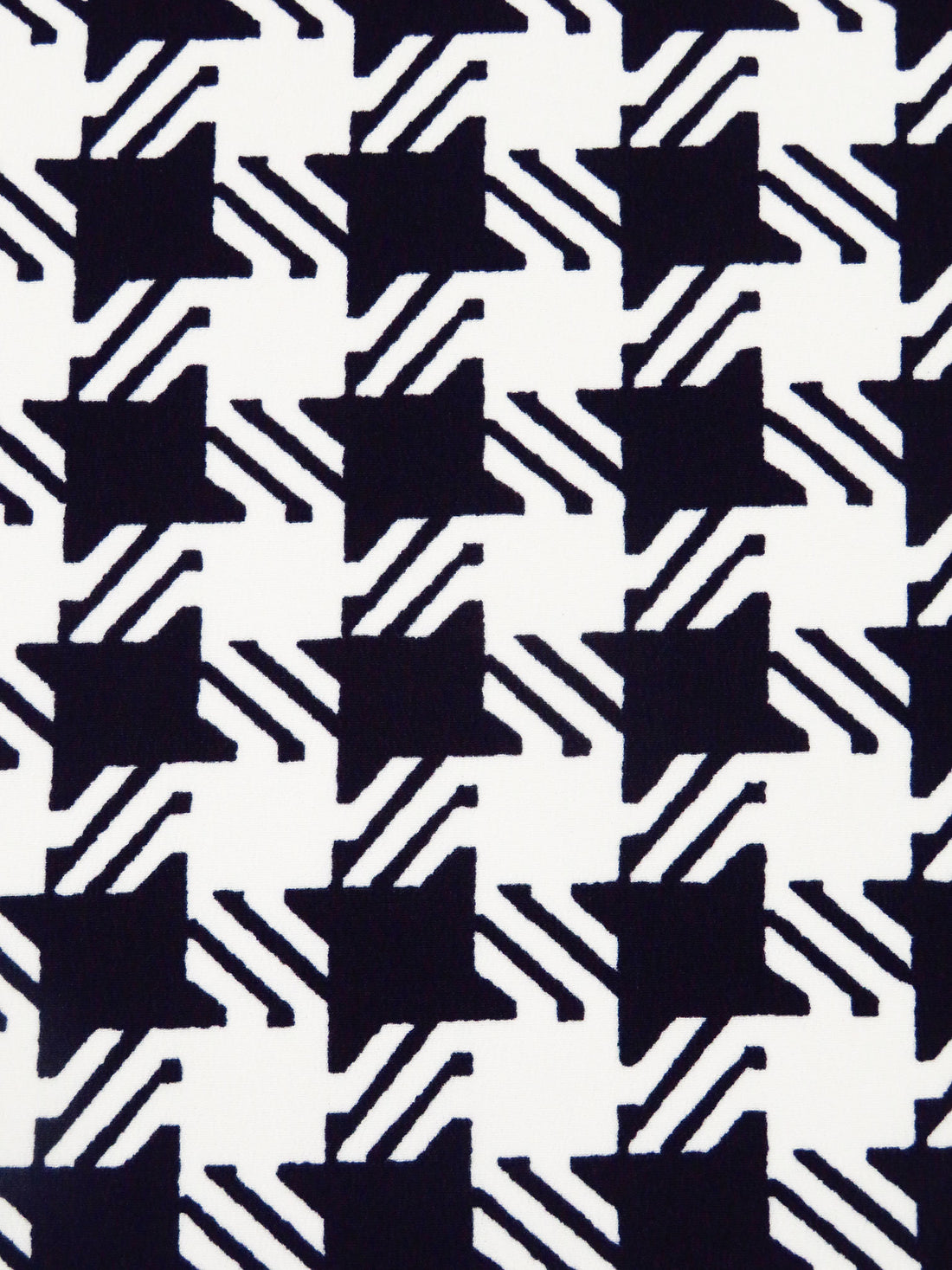 Off-White/Muted Midnight Navy 100% Polyester Novelty Houndstooth Print Crepe de Chine - NY Designer - 60W