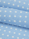 Forget Me Not Blue/White Cotton/Lycra Mini Polka Dot Print Jersey Knit 56W