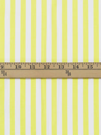 Soft Lemon/White Cotton/Lycra Vertical Stripe Print Jersey Knit 58W