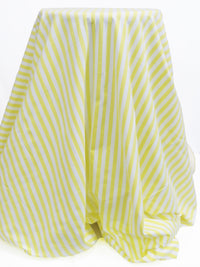 Soft Lemon/White Cotton/Lycra Vertical Stripe Print Jersey Knit 58W