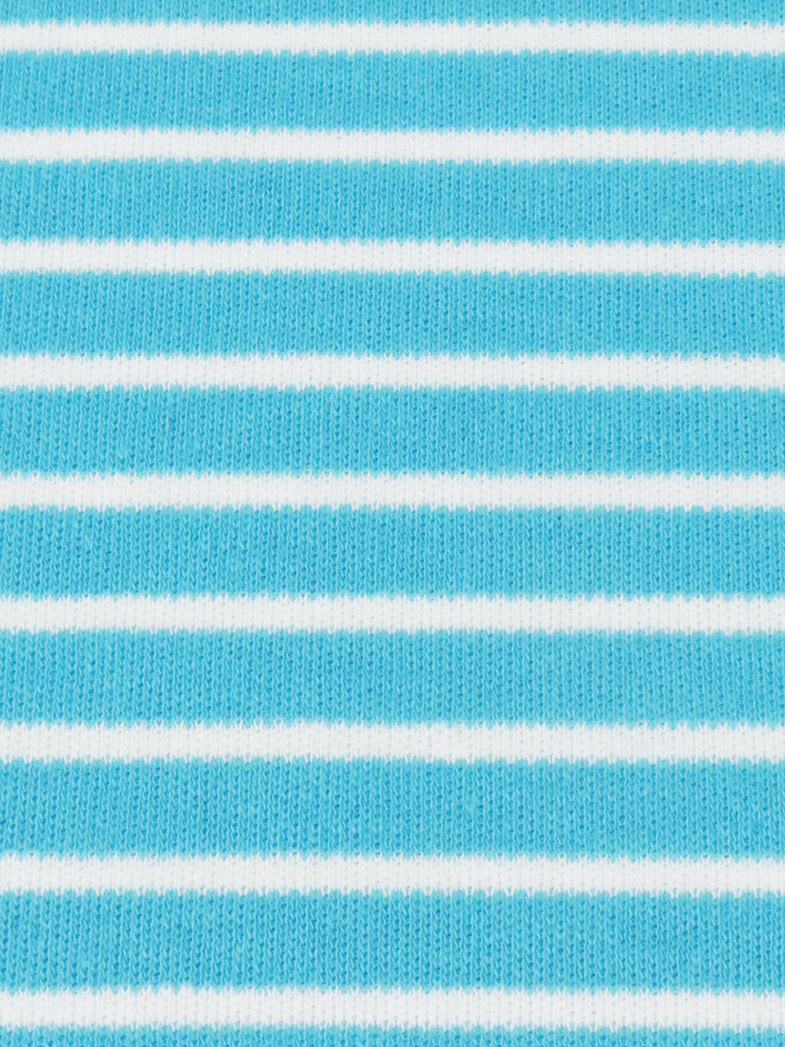 Bright Sky Blue/White Cotton/Polyester Horizontal Stripe Interlock Knit 62W