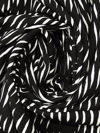 Black/Off-White Rayon/Linen Abstract Dash Print Shirt Weight Woven 53W