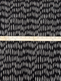 Black/Off-White Rayon/Linen Abstract Dash Print Shirt Weight Woven 53W