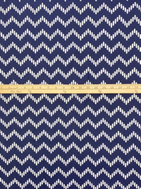 Navy/White Polyester/Cotton Chevron Print Broadcloth 58W