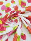 White/Bitter Lime/Fruit Punch Pink/Multi 100% Cotton Strawberry Print Pique 61W