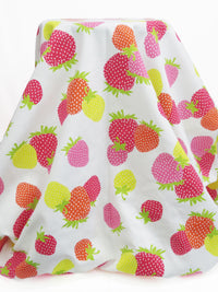 White/Bitter Lime/Fruit Punch Pink/Multi 100% Cotton Strawberry Print Pique 61W