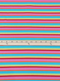 Bubblegum Pink/Sky Blue/Lemon/Multi Cotton/Polyester Horizontal Stripe Interlock Knit