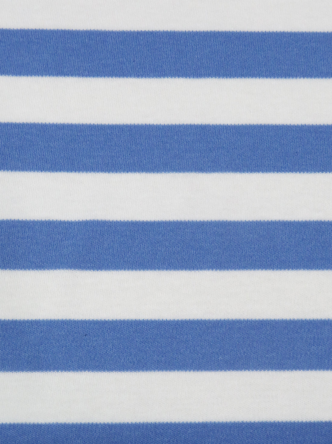 Dutch Blue/White Cotton/Polyester Horizontal Stripe Interlock Knit 60W